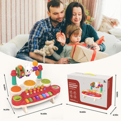 LESSETI 20-in-1 musical toy carrot-pulling-game adding hands-on puzzle fun