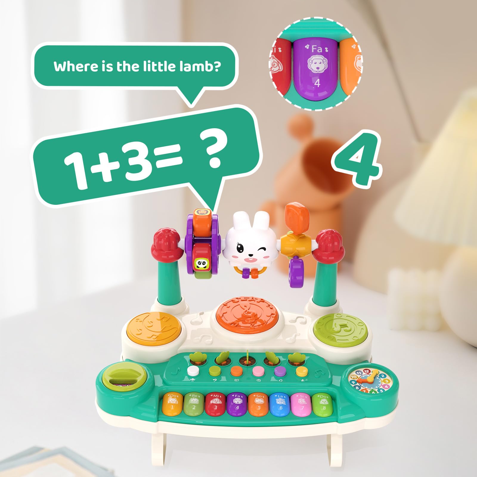 LESSETI 20in1 rotating clock engages hand-eye coordination