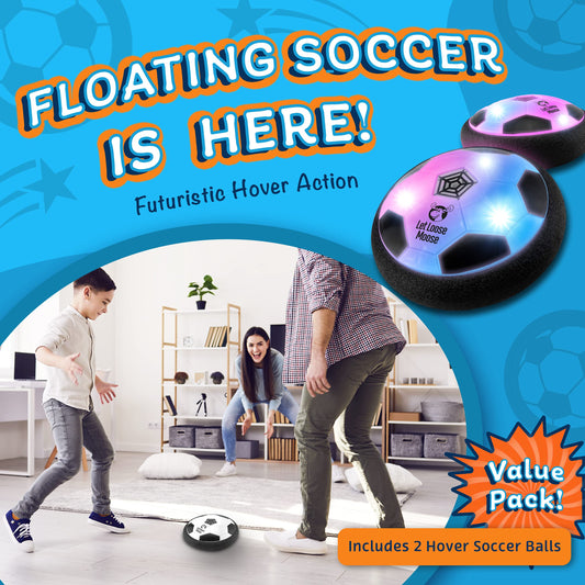 Let Loose Moose two-pack hover footballs glow, boosting kid-friendly playtime.