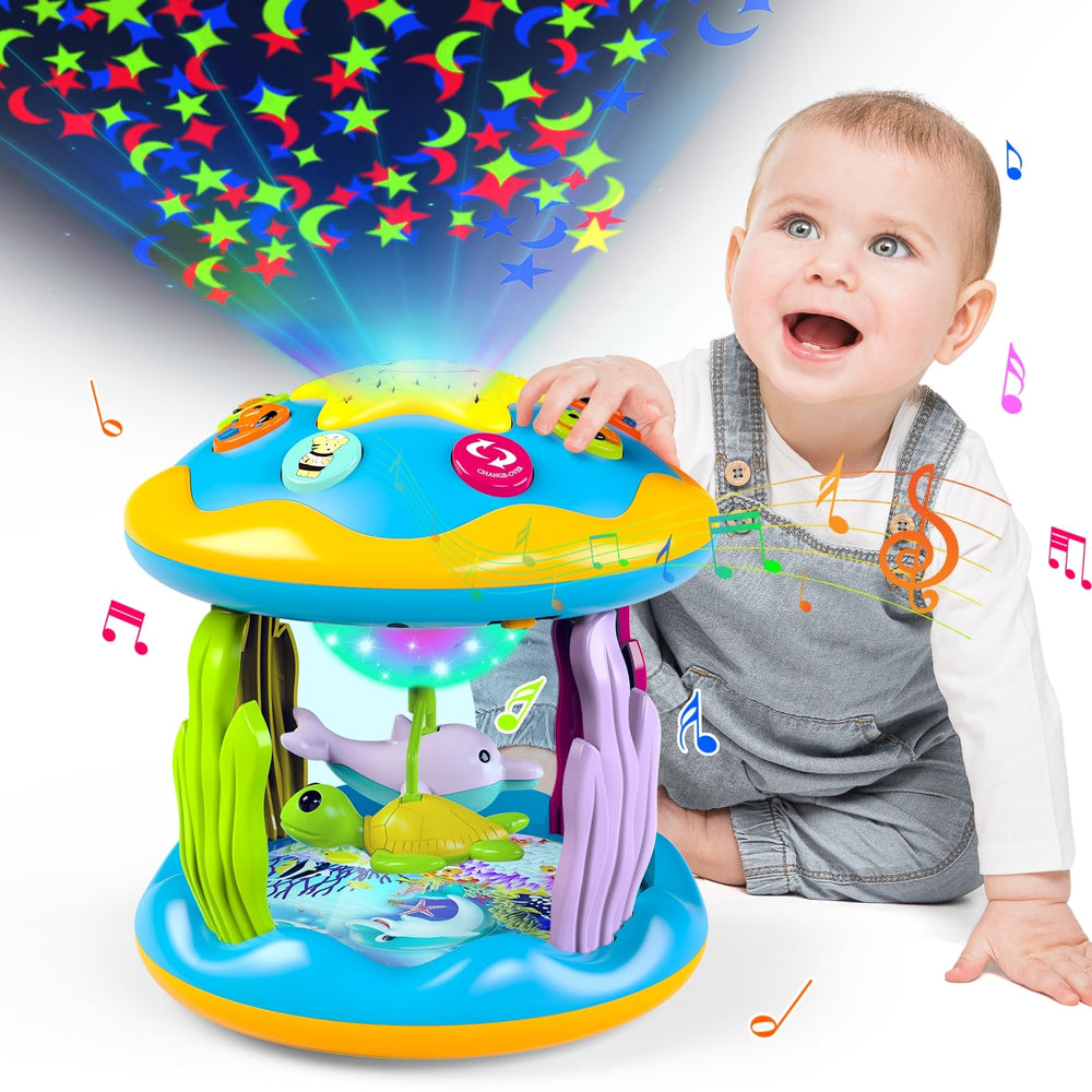 Letapapa 4-in-1 musical rotating projector for babies with 360° motion and bright lights.