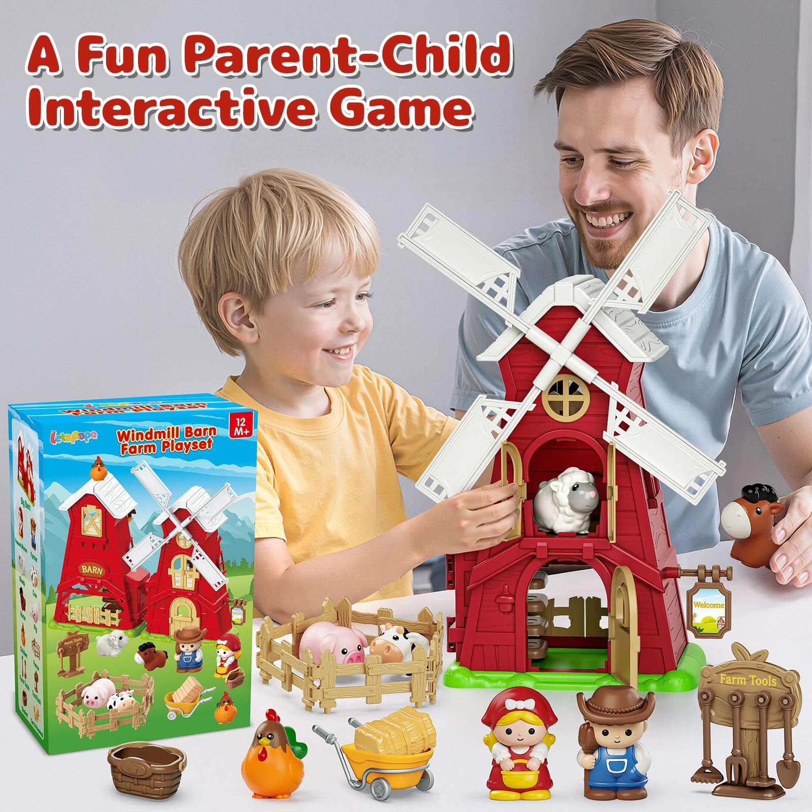 Letapapa farm tool rack and accessories support organized play and cooperative tasks.