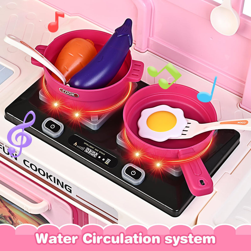 Letapapa Play Kitchen refrigerator keeps pretend groceries organized.