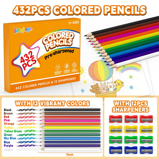 Letapapa pre-sharpened colored pencils close-up, ready for instant classroom drawing.