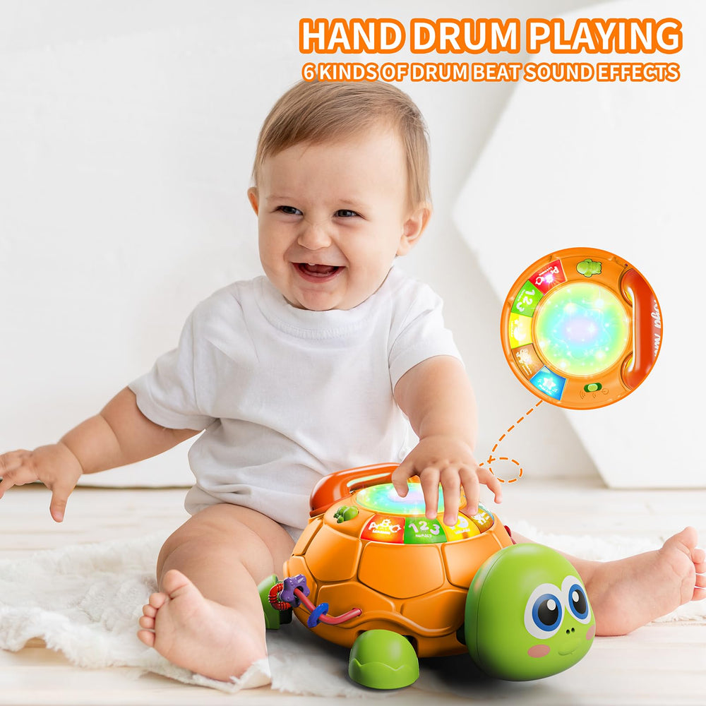 Letapapa side rotating beads support finger dexterity during crawling.