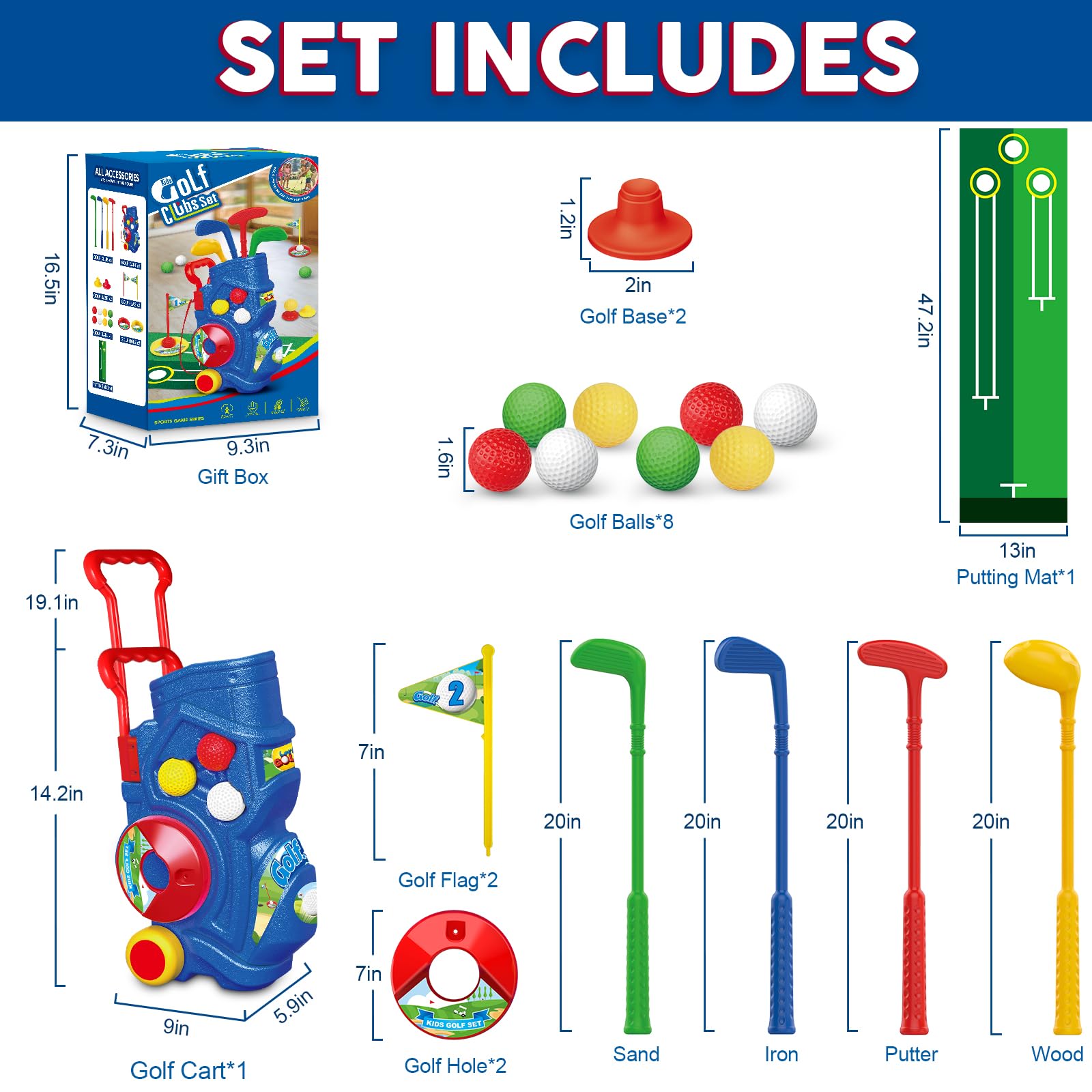 Letapapa toddler golf clubs showing left handed friendly design and durability