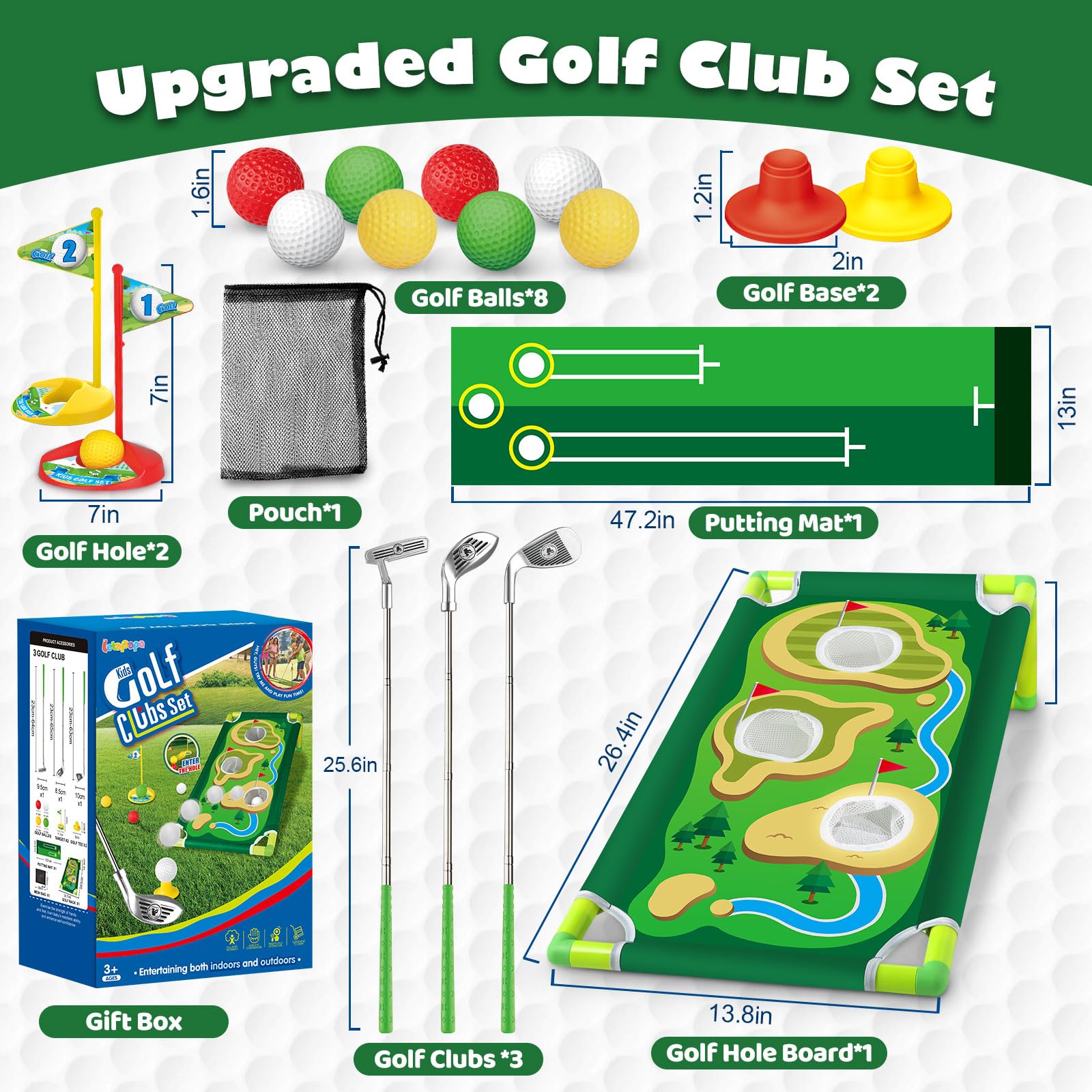 Letapapa toddler golf set putter club for precise tee shots and practice.