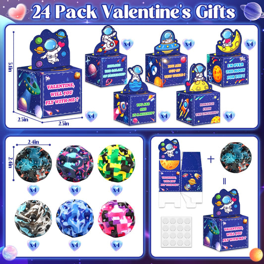 Letapapa valentines bouncy ball planets in vibrant colors
