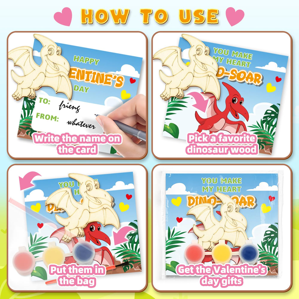 Letapapa Valentine card pack featuring dinosaurs