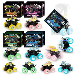Letapapa Valentine monster truck toys in a 24-pack, ideal for classroom exchanges.