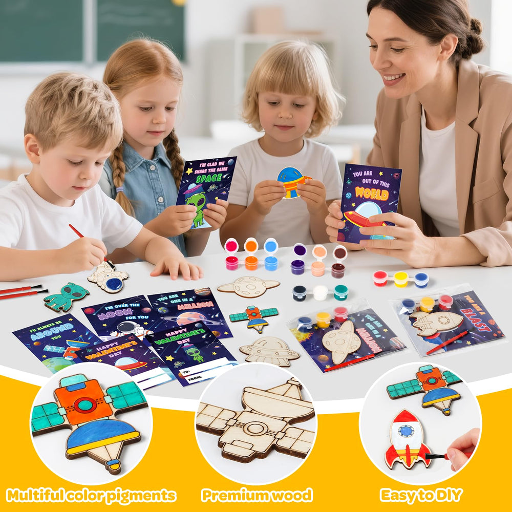 Durable smooth wooden pieces support confident, mess-free painting.