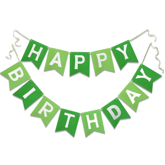 Letjolt greenery birthday banner with 13 flags for photo backdrop at parties