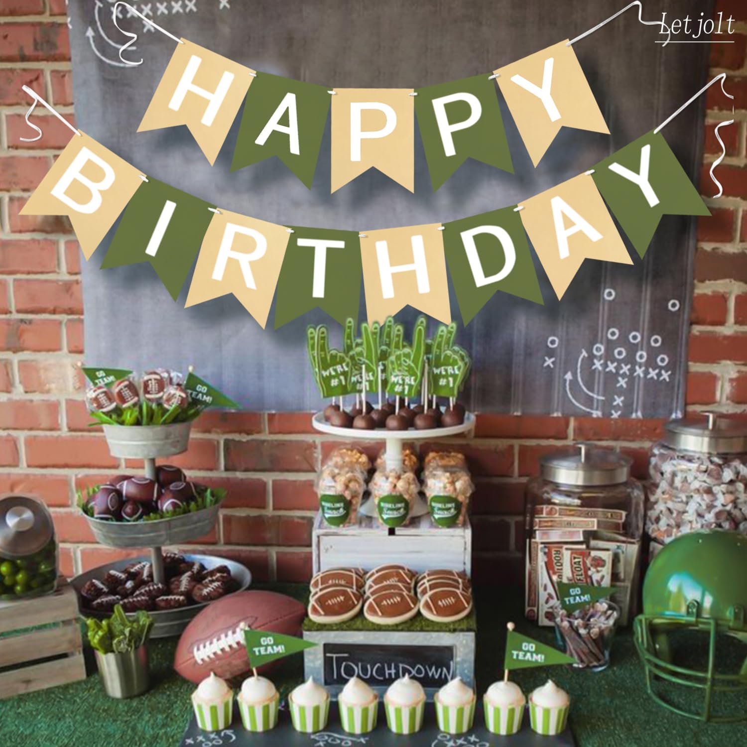 Letjolt greenery-themed garland shown as festive backdrop for photos.