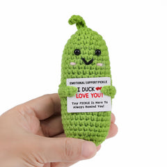 Letken pocket-friendly pickle toy demonstrates compact size for on-the-go gifting.