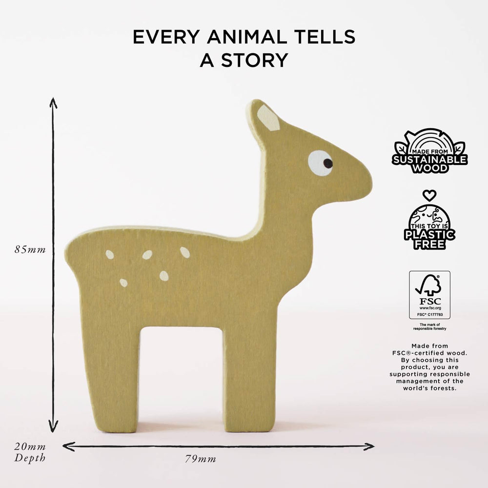 Le Toy Van hand-painted forest animals invite visual exploration and storytelling