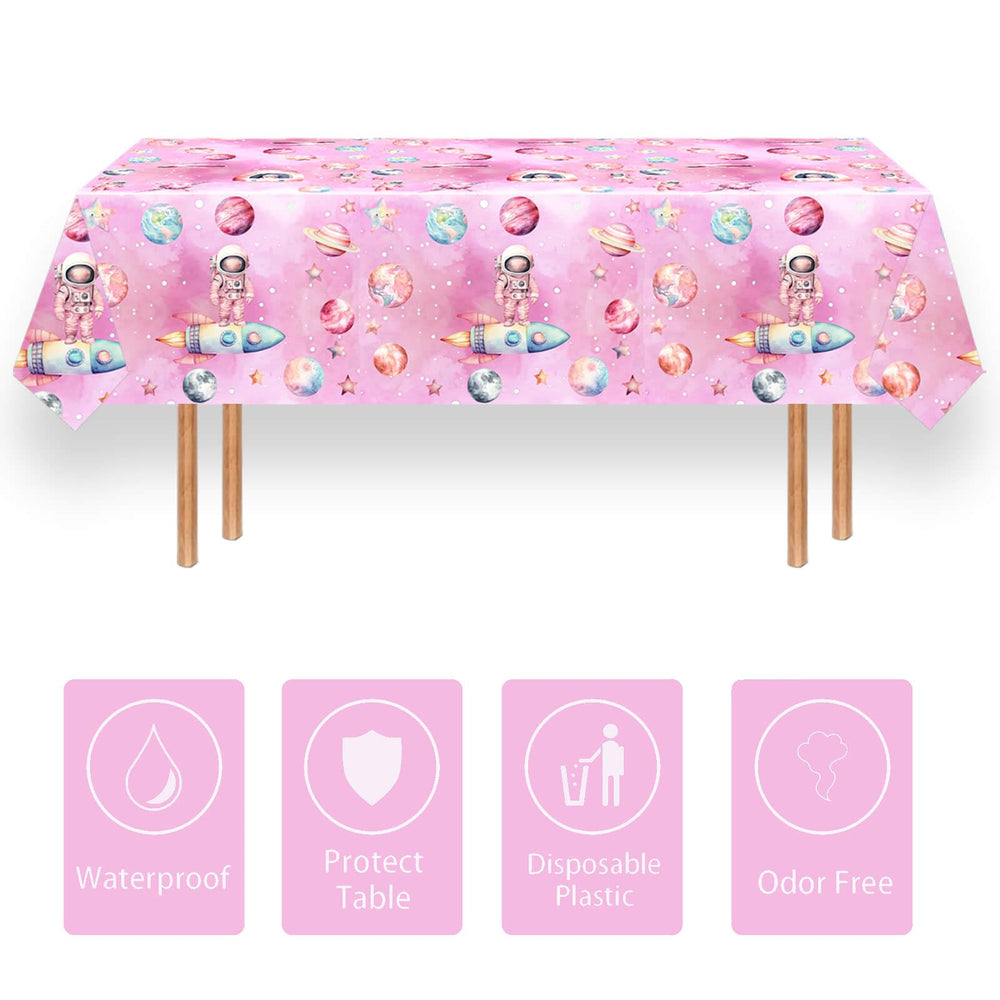 Letromp girls' space party tablecloth ideal for decorating birthday tables.
