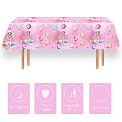 Letromp girls' space party tablecloth ideal for decorating birthday tables.