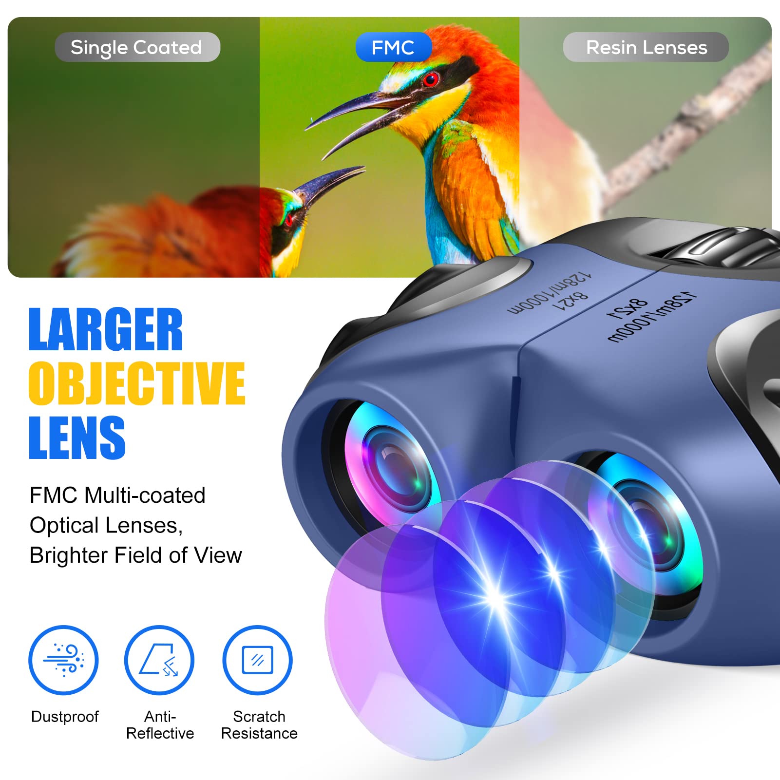 Let’s Go! binoculars ergonomic grip fits small hands for easy focusing