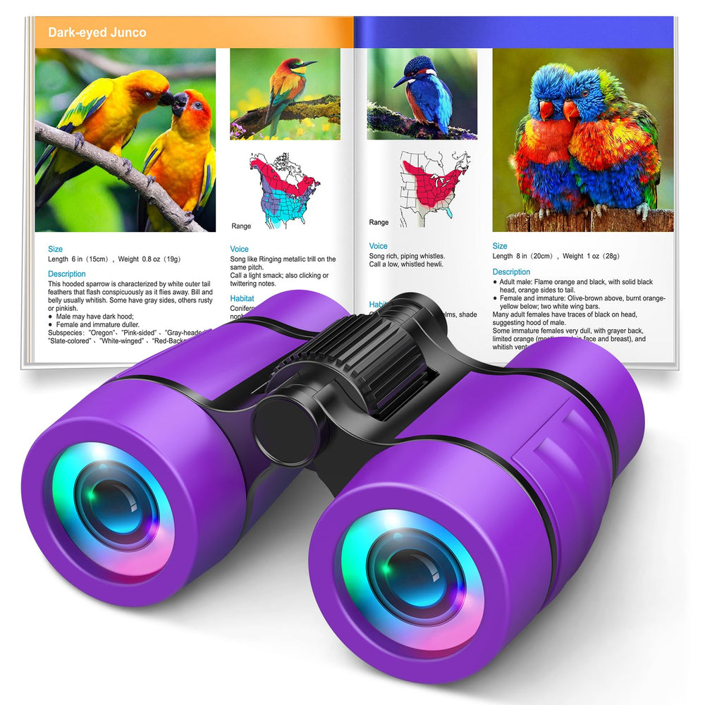 LET'S GO! compact bird watching binoculars for kids with 4x30 lenses for outdoor exploration.