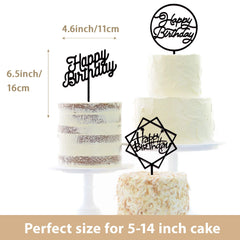 LetsCake double-sided shiny black topper close-up showing durable acrylic.