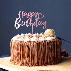 LetsCake acrylic birthday sign 4.4in wide by 6.7in high for larger cakes.