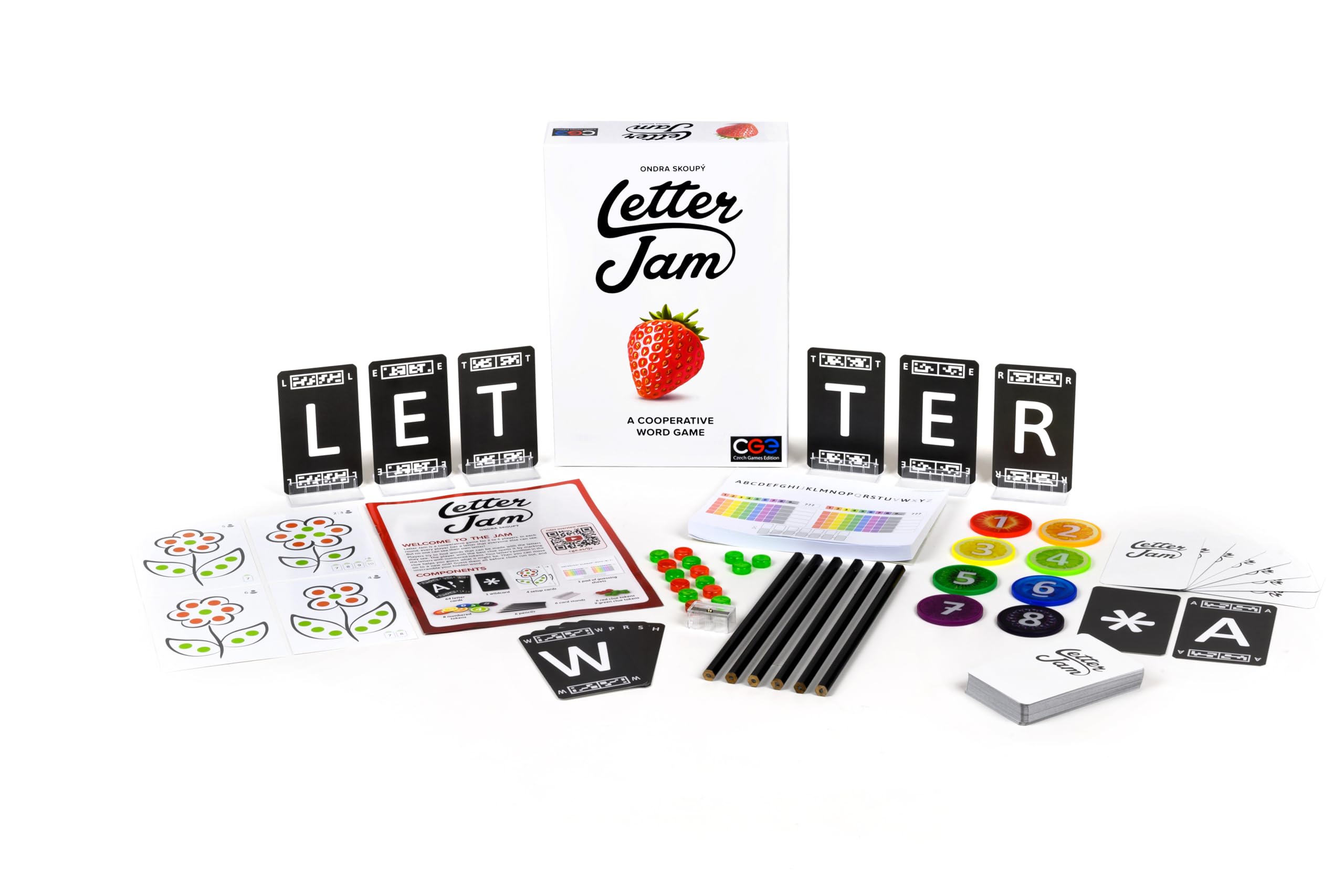 Letter Jam clue tokens used for deduction and word formation.