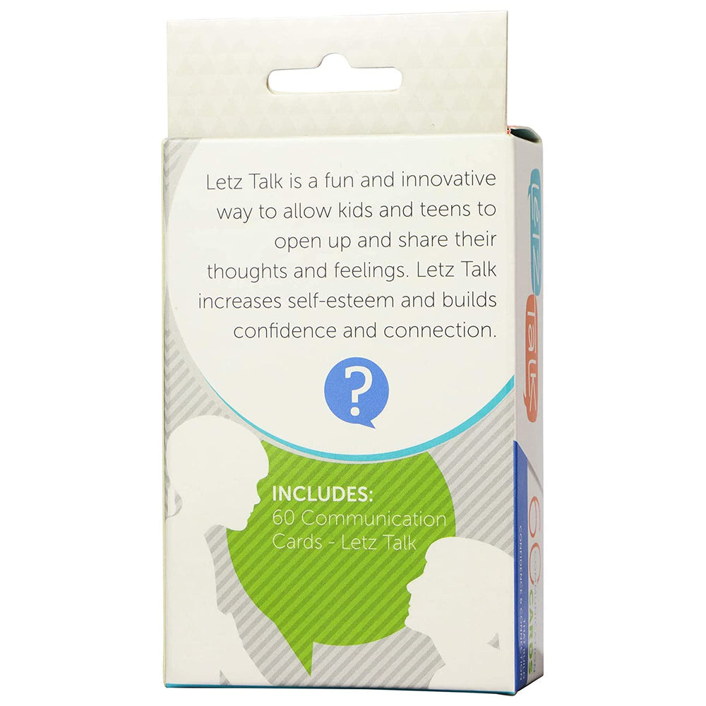 Letz Talk family game night cards spark open-ended questions for deeper connection.