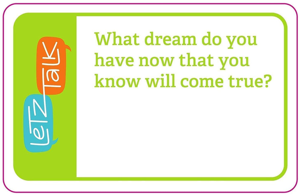 Letz Talk open-ended questions encourage kids to share thoughts
