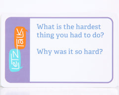 Close-up of Letz Talk autism learning materials with open-ended prompts for self-expression