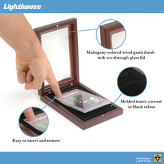 Leuchtturm Lighthouse case with velour insert keeps the card secure.