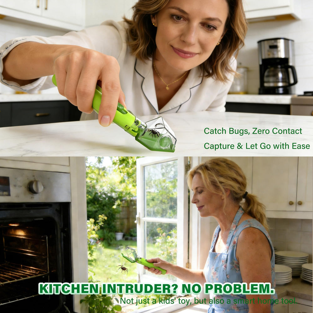 LEUOA Bug Catcher Clear Acrylic Build: lightweight, durable housing with safe locking flaps.