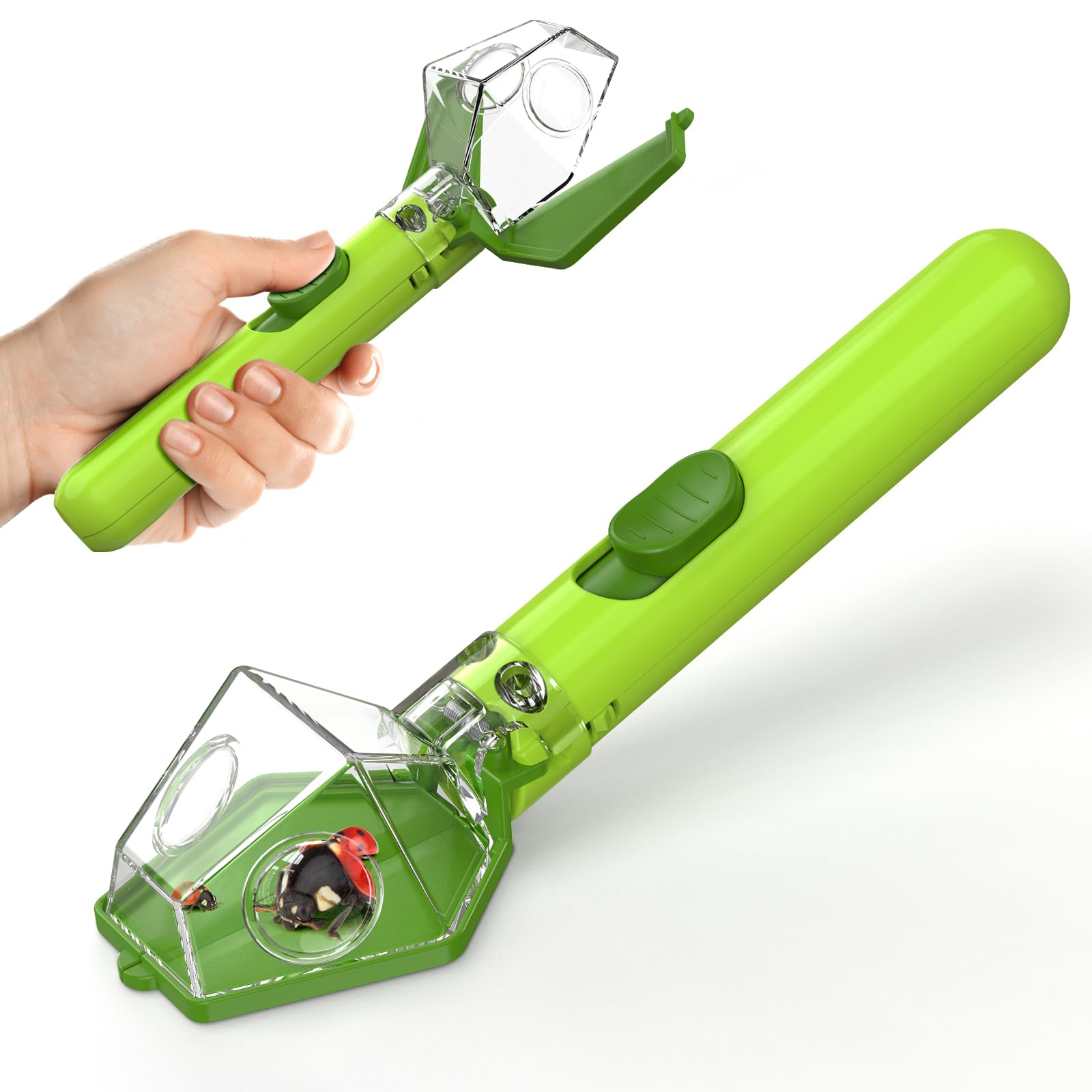 LEUOA Bug Catcher Kid Thumb-Slide: easy one-handed operation for young researchers.