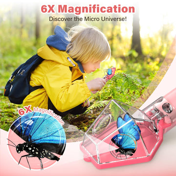 LEUOA Bug Catcher lid open demonstrates one-handed operation for kids