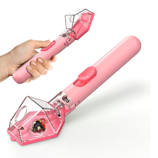 LEUOA Bug Catcher for Kids side view shows compact pink trap for indoor exploration