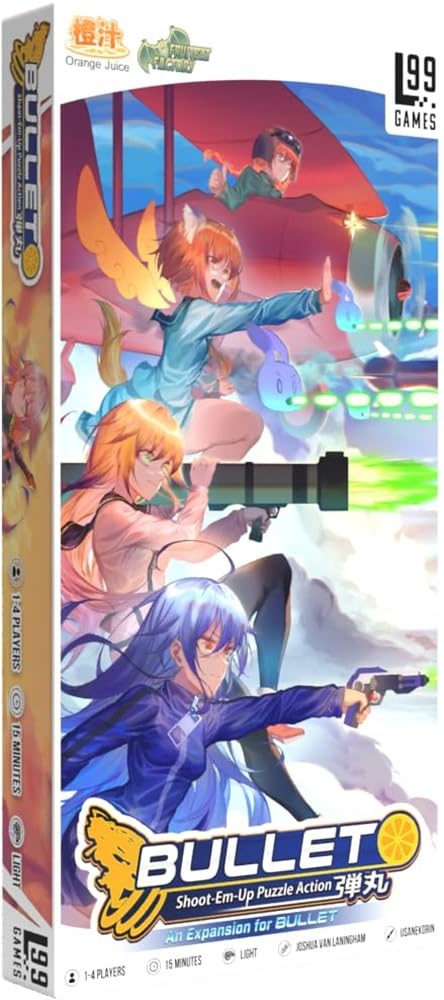 Level 99 Games' Bullet Orange heroine pose highlights new characters for tabletop strategy.