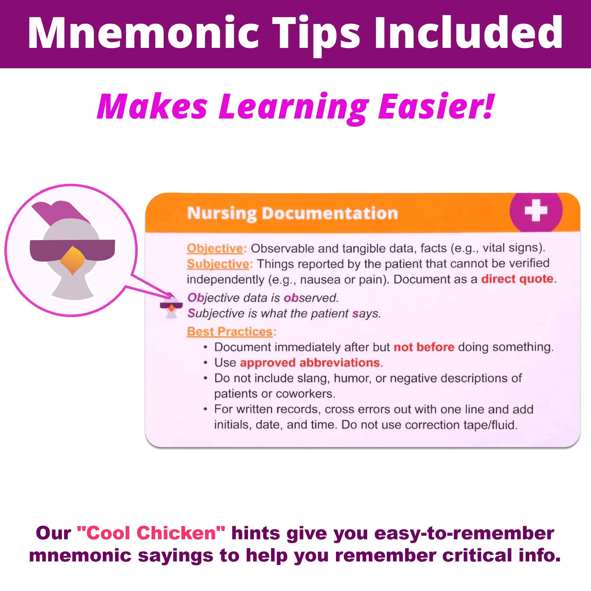 Level Up RN flash cards mnemonics for quick recall during exams