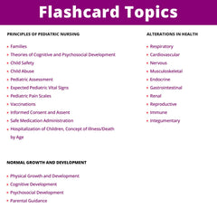 Level Up RN Pediatrics flash cards durability with glossy fronts and matte backs