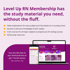 Level Up RN section dividers help organize topics for efficient study sessions.