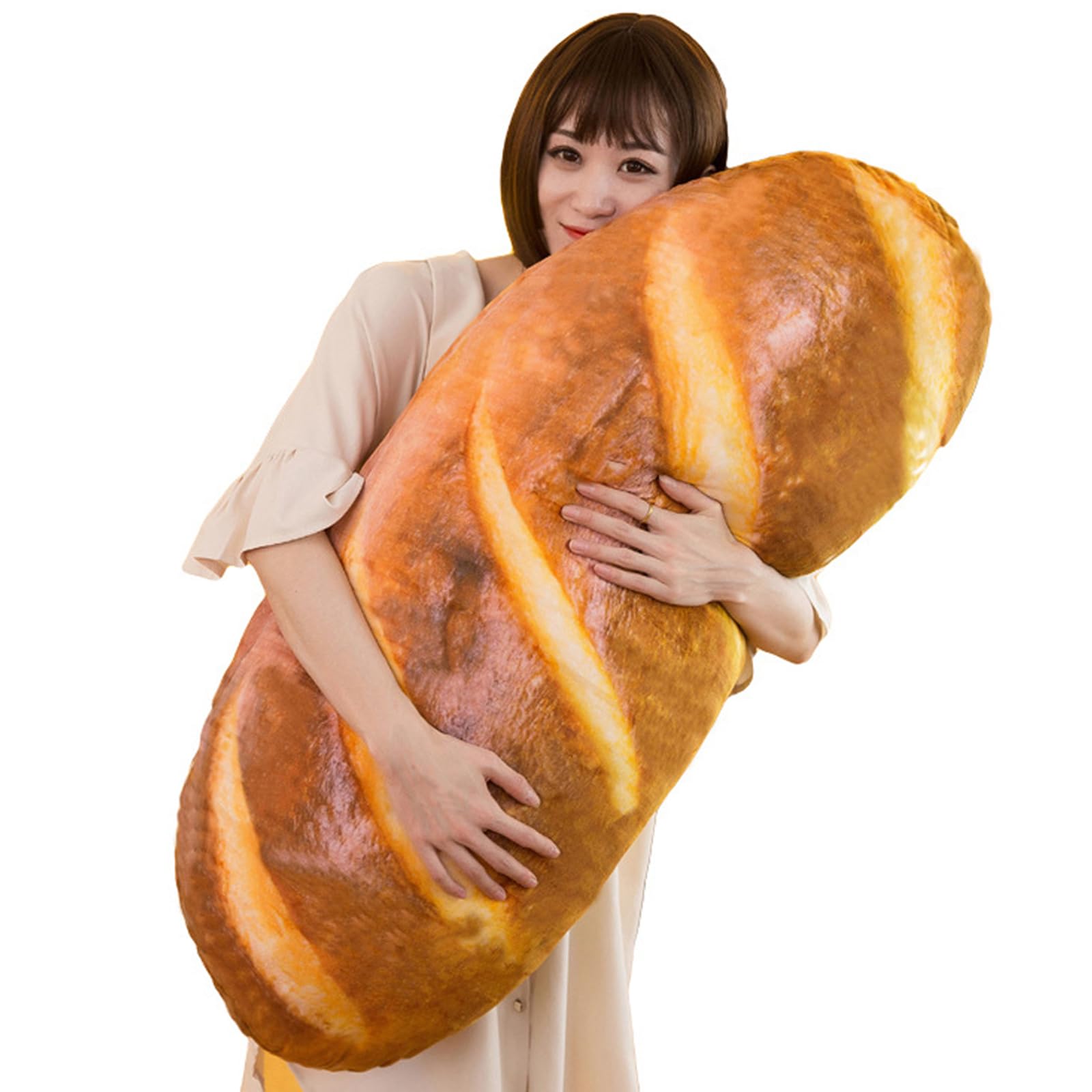 Levenkeness 3D toast pillow close-up shows realistic texture for cozy home décor.