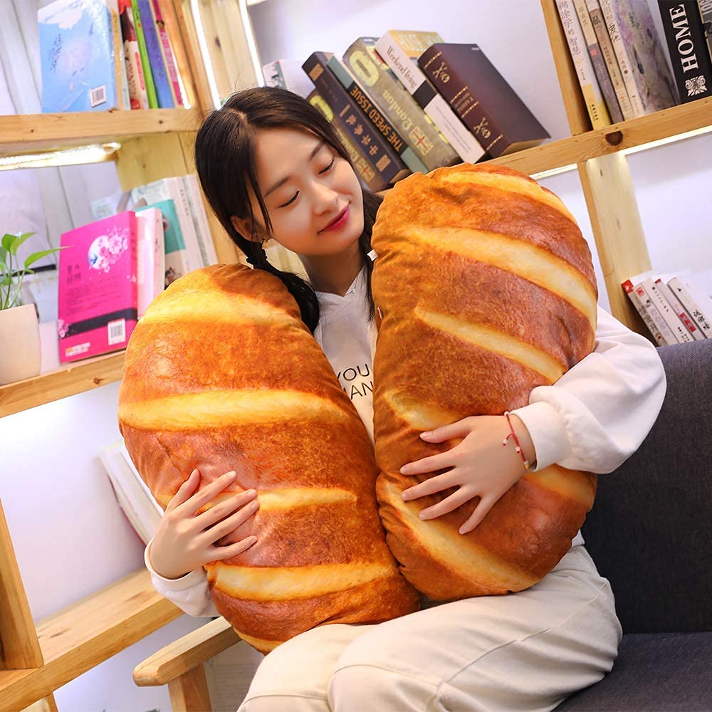 Levenkeness bread plush offers soft hugs for comfy lounging.