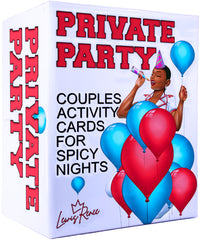 LewisRenee Private Party card game cover showcases bold branding for a couples date night