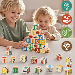 Lewo ABC wooden blocks are durable with smooth edges for safe daily use.