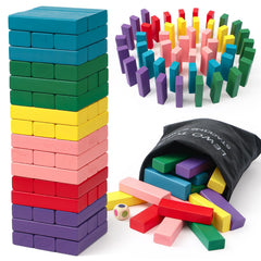 Lewo wooden stacking blocks set in box for easy storage.