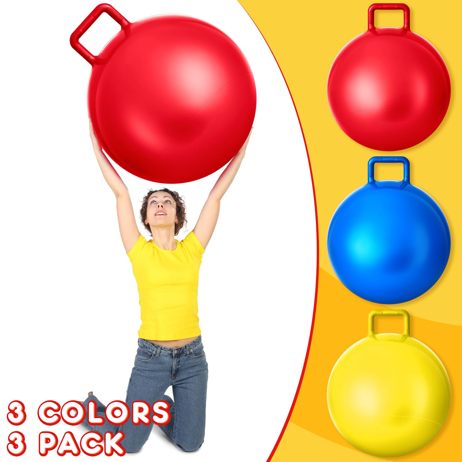 Lewtemi yellow 18-inch ball invites kids to bounce and have active fun.