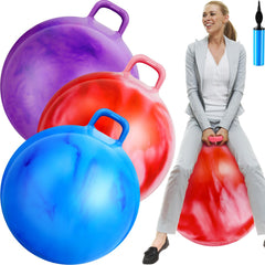 Lewtemi 29 inch red gradient bouncing ball with handle for outdoor play