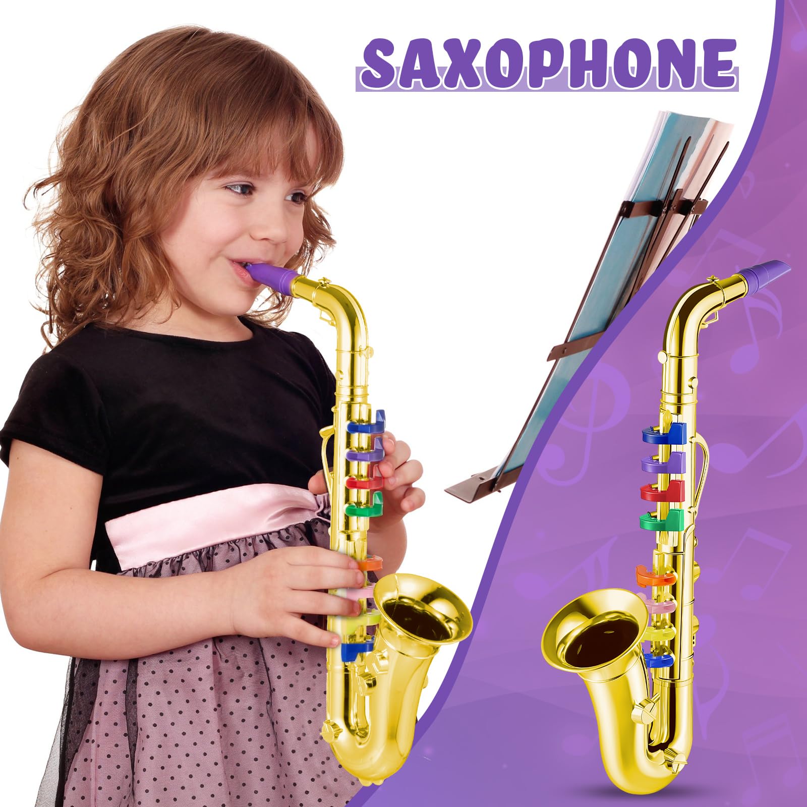 Lewtemi beginner-friendly trumpet with color-coded keys simplifies learning.
