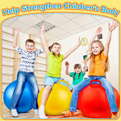 Lewtemi kids playing with hopper ball for group fun and coordination.