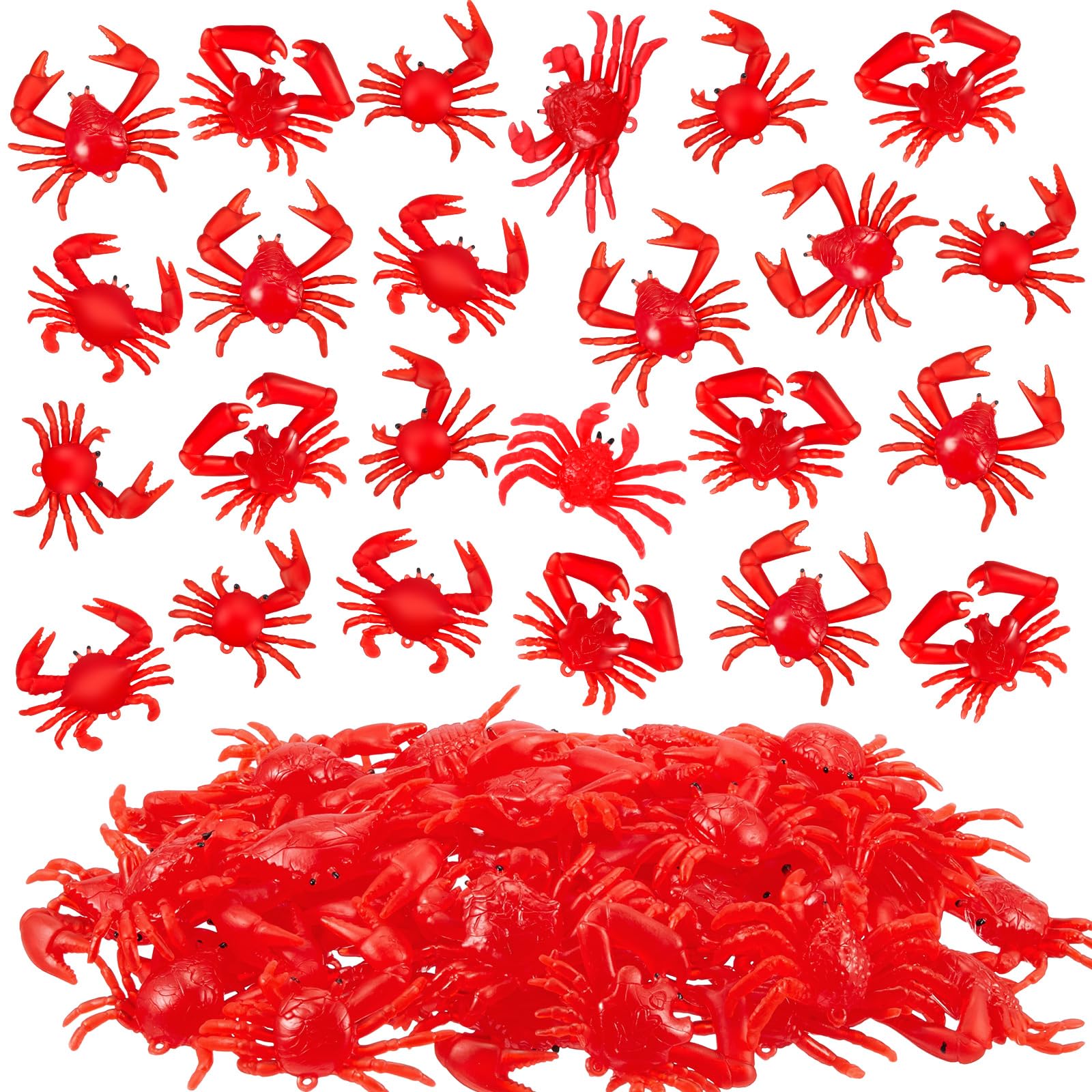 Lewtemi mini red crab figurine, soft tactile toy for education and décor
