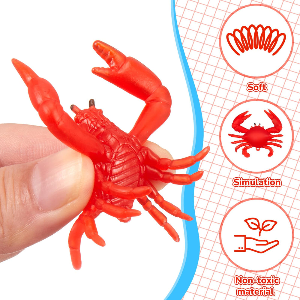 Lewtemi mini red crab figurine, portable prop for party shoots and crafts