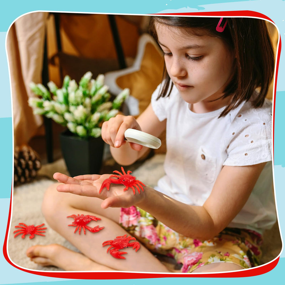 Lewtemi mini red crab figurine, cuddly texture ideal for kids' learning aids