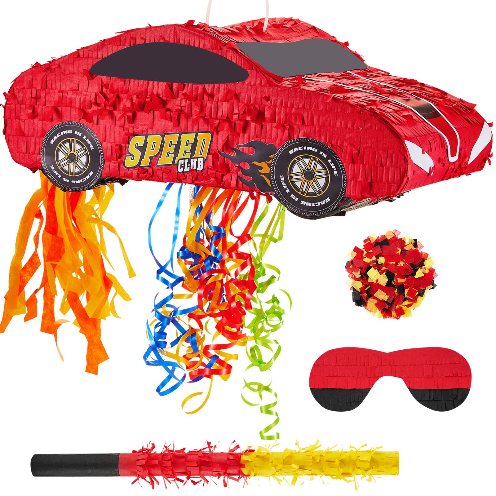Lewtemi race car pinata 3D front view for festive party decor and entertainment